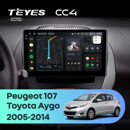 Штатная магнитола Teyes CC4 6/64 Peugeot 107 (2005-2014)