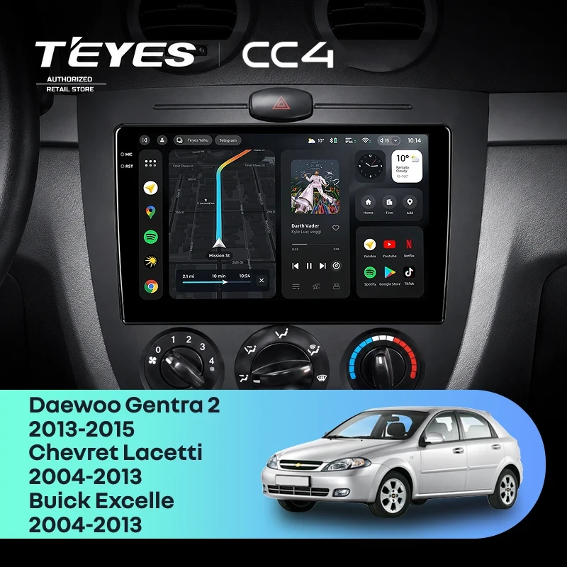 Штатная магнитола Teyes CC4 6/64 Daewoo Gentra 2 (2013-2015) F1 Тип-A