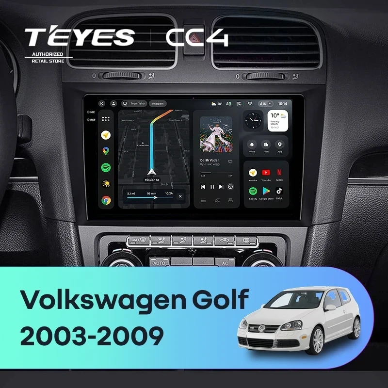 Штатная магнитола Teyes CC4 6/64 Volkswagen Golf (2003-2009)