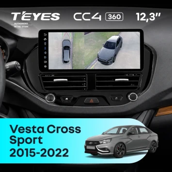 Штатная магнитола Teyes CC4 12.3" 360 6/64 LADA Vesta Cross Sport (2015-2022) Тип-B мультируль