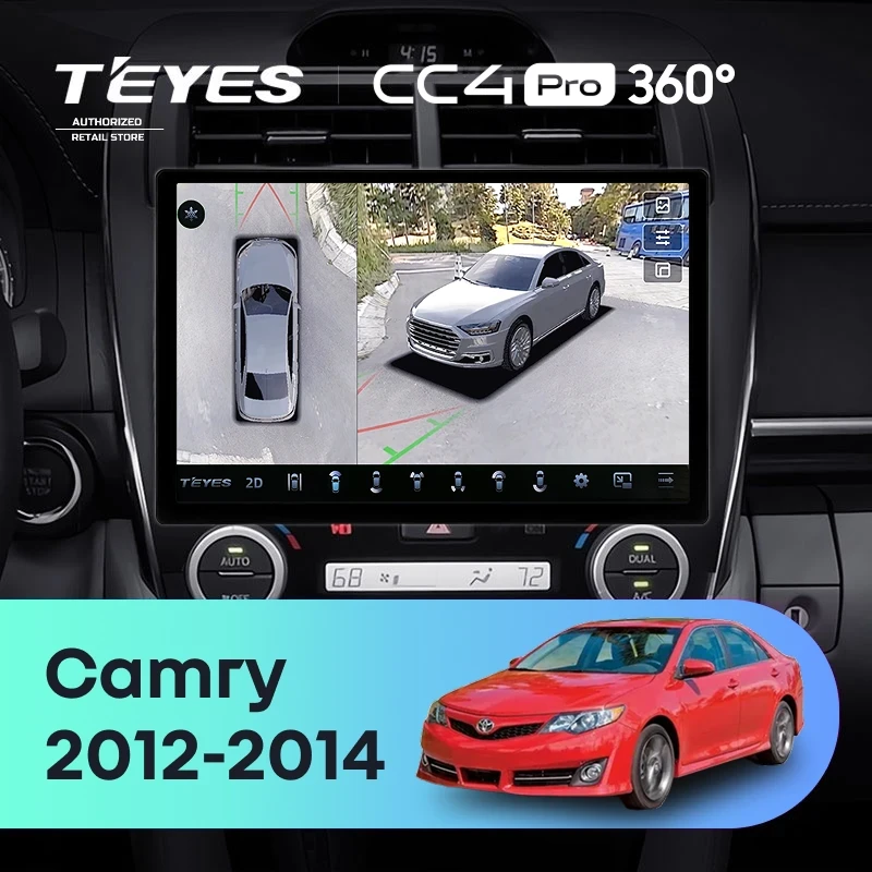 Штатная магнитола Teyes CC4 Pro 360 8/128 Toyota Camry 7 XV 50 55 (2012-2014) F5 Америка (11")