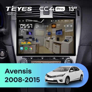 Штатная магнитола Teyes CC4 Pro 8/128 Toyota Avensis 3 (2008-2015) F1 (13")