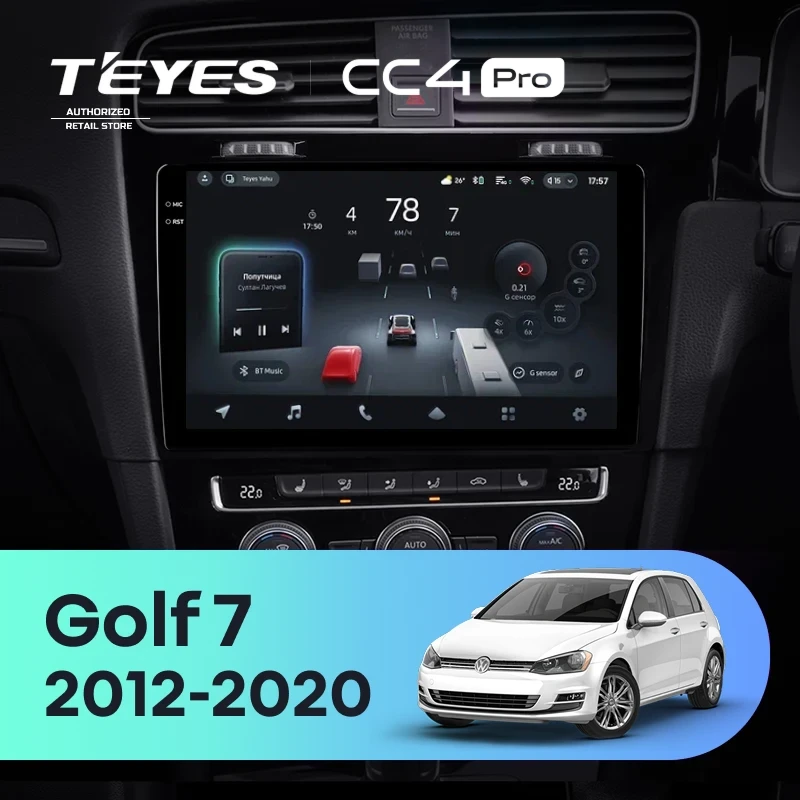 Штатная магнитола Teyes CC4 Pro 8/128 Volkswagen Golf 7 MK7 (2012-2020) Правый руль