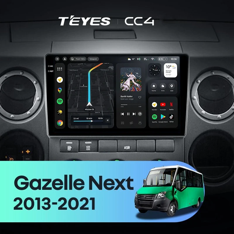 Штатная магнитола Teyes CC4 6/64 для GAZ Gazelle Next (2013-2021) F3