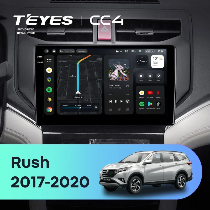 Штатная магнитола Teyes CC4 6/64 Toyota Rush (2017-2020)