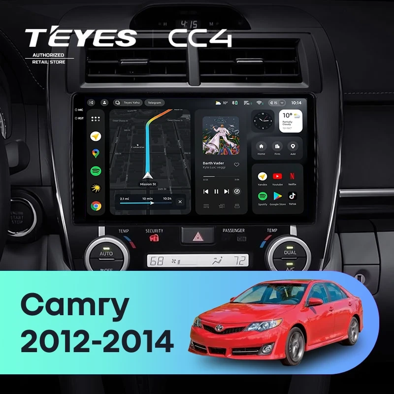 Штатная магнитола Teyes CC4 8/128 Toyota Camry 7 XV 50 55 (2012-2014) F5 Америка