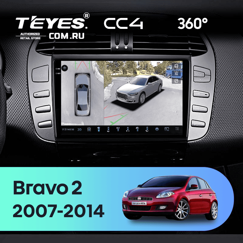 Штатная магнитола Teyes CC4 360 8/128 Fiat Bravo 198 (2007-2014)
