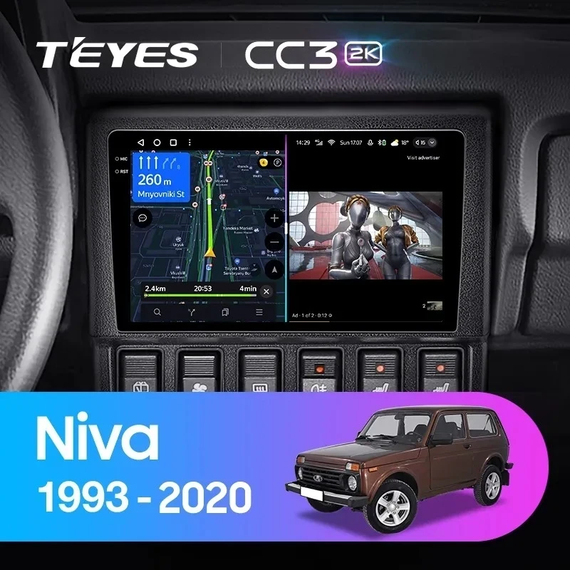 Штатная магнитола Teyes CC3 2K 4/32 Lada Niva (1993-2020)