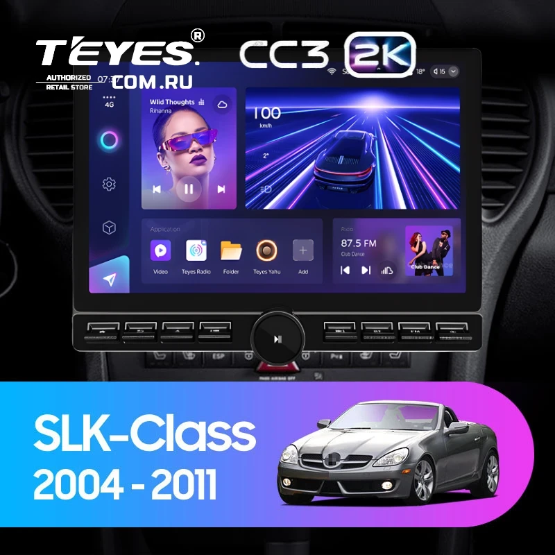 Штатная магнитола Teyes CC3 2K 6/128 Mercedes-Benz SLK-Class R171 (2004-2011) (13" с кнопками)