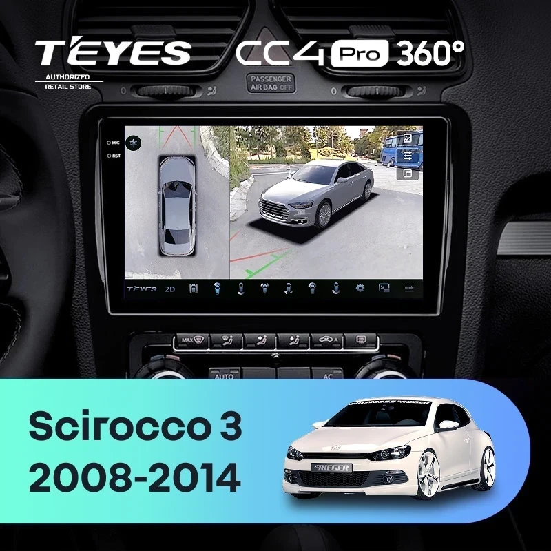 Штатная магнитола Teyes CC4 Pro 360 12/256 Volkswagen Scirocco (2008-2014) F1