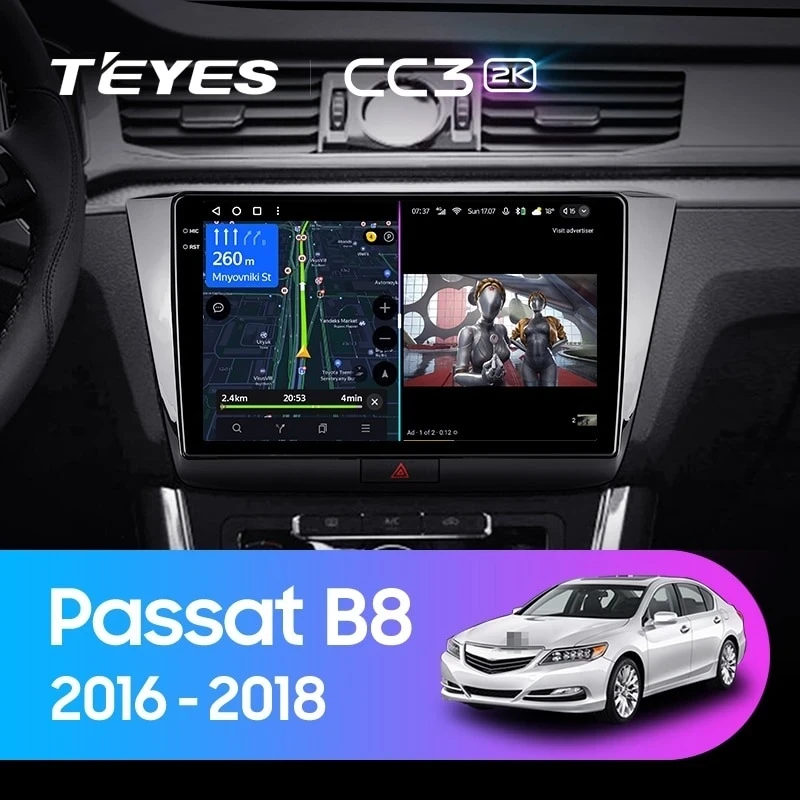 Штатная магнитола Teyes CC3 2K 4/32 Volkswagen Passat B8 (2016-2018)