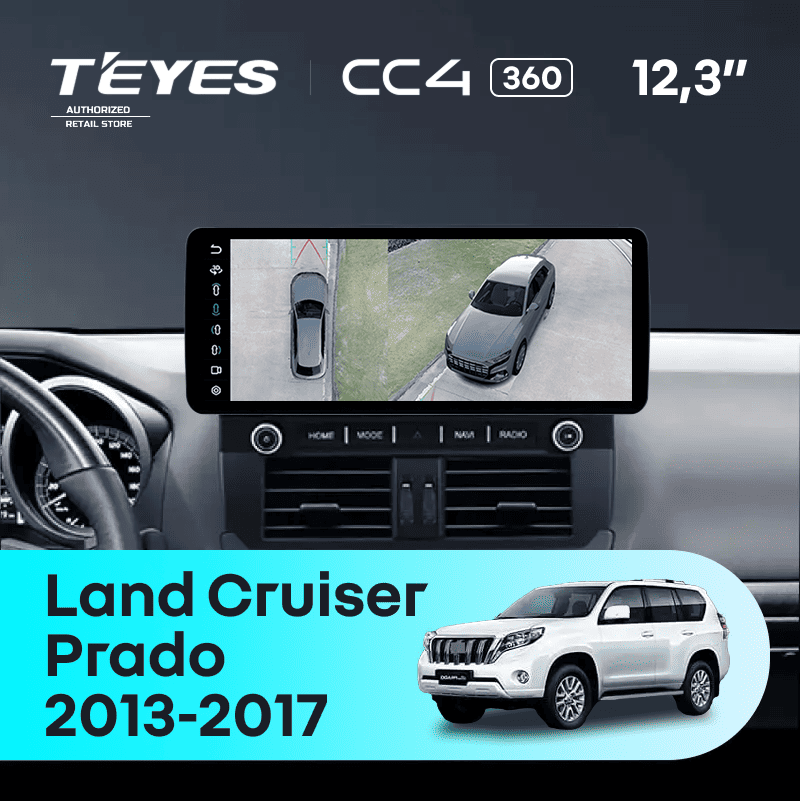 Штатная магнитола Teyes CC4 12.3" 360 6/64 Toyota Land Cruiser Prado 150 (2013-2017) F2