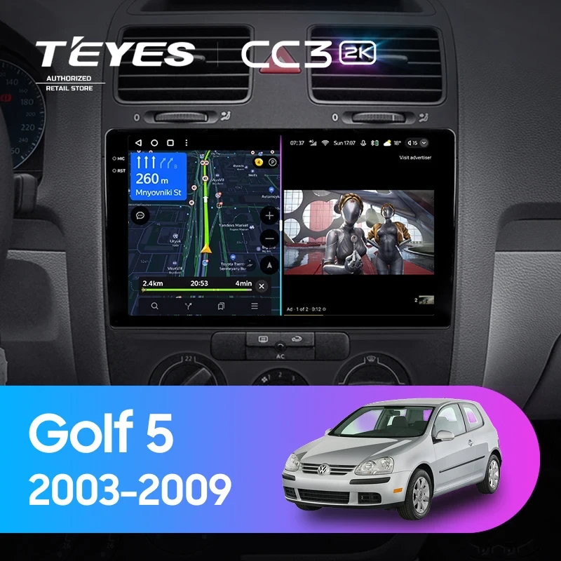Штатная магнитола Teyes CC3 2K 4/32 Volkswagen Golf 5 (2003-2009) F3