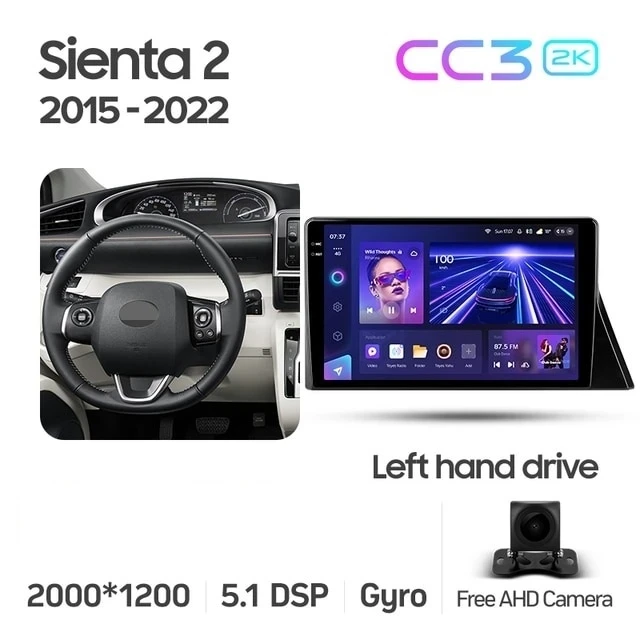 Штатная магнитола Teyes CC3 2K 6/128 Toyota Sienta 2 XP170 (2015-2022)