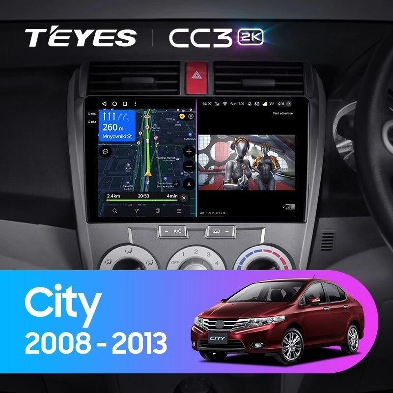 Штатная магнитола Teyes CC3 2K 4/32 Honda City (2008-2013)