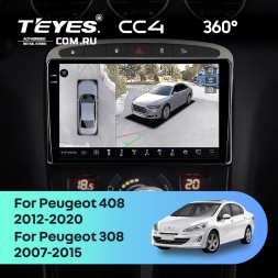Штатная магнитола Teyes CC4 360 6/64 Peugeot 408 1 T7 (2012-2020) (Серая)