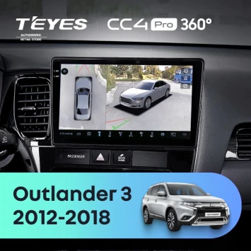 Штатная магнитола Teyes CC4 Pro 360 8/128 Mitsubishi Outlander 3 (2012-2018) Тип-A