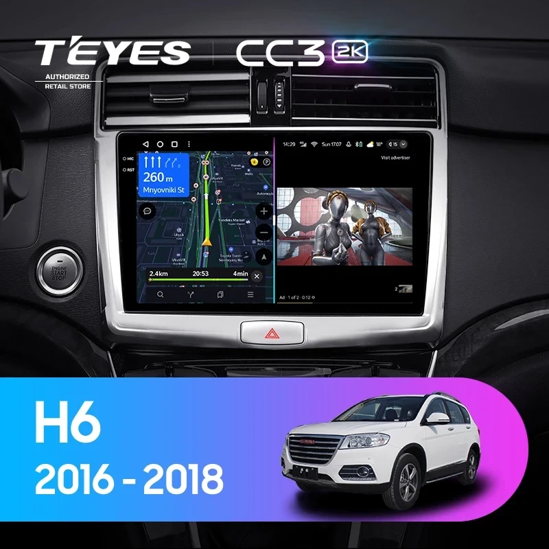 Штатная магнитола Teyes CC3 2K 360 6/128 Haval H6 (2016-2018)
