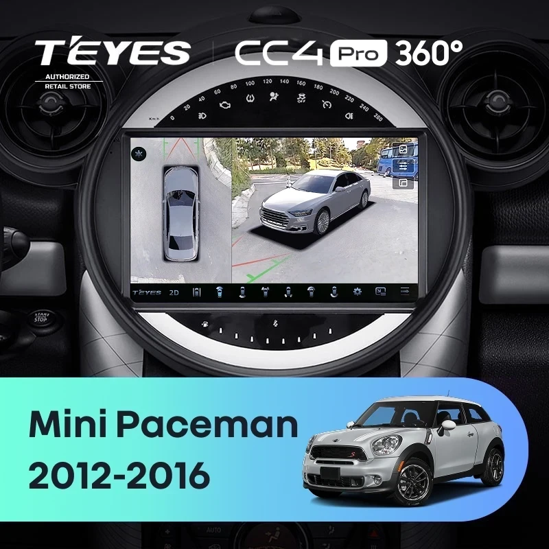 Штатная магнитола Teyes CC4 Pro 360 8/128 Mini Paceman (R61) (2012-2016) F2
