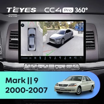 Штатная магнитола Teyes CC4 Pro 360 12/256 Toyota Mark II 9 X110 (2000-2007) F2 (13")