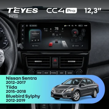 Штатная магнитола Teyes CC4 Pro 12.3" 8/128 Nissan Tiida C13 (2015–2018)