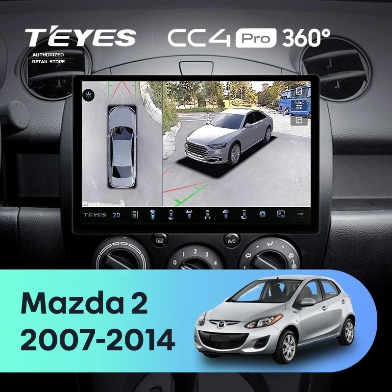 Штатная магнитола Teyes CC4 Pro 360 8/128 Mazda 2 DE (2007-2014) (11")