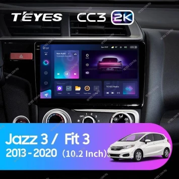 Штатная магнитола Teyes CC3 2K 4/64 Honda Fit 3 (2013-2020) Тип-A