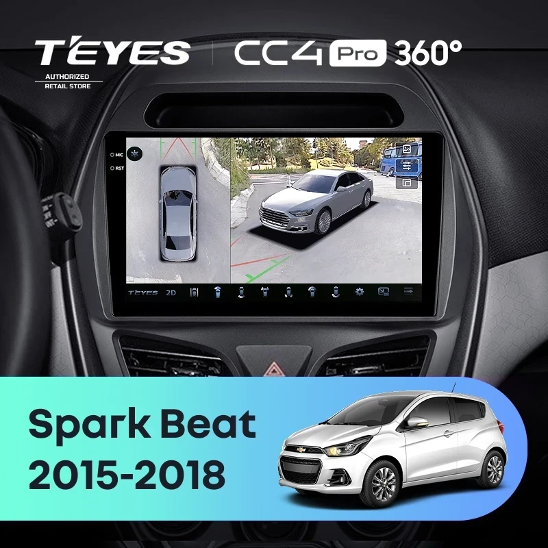 Штатная магнитола Teyes CC4 Pro 360 8/128 Chevrolet Spark Beat (2015-2018) F2