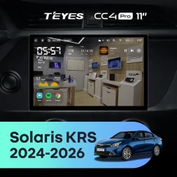 Штатная магнитола Teyes CC4 Pro 8/128 Solaris KRS (2024-2026) (11")