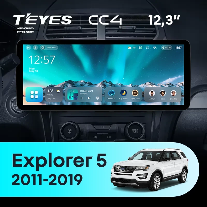 Штатная магнитола Teyes CC4 12.3" 8/128 Ford Explorer 5 (2011-2019)