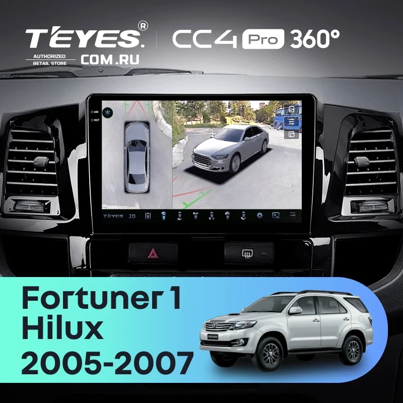 Штатная магнитола Teyes CC4 Pro 360 12/256 Toyota Fortuner (2005-2007) F2