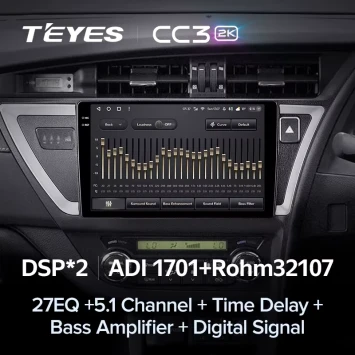 Штатная магнитола Teyes CC3 2K 6/128 Toyota Auris 2 E180 (2012-2015) Правый руль
