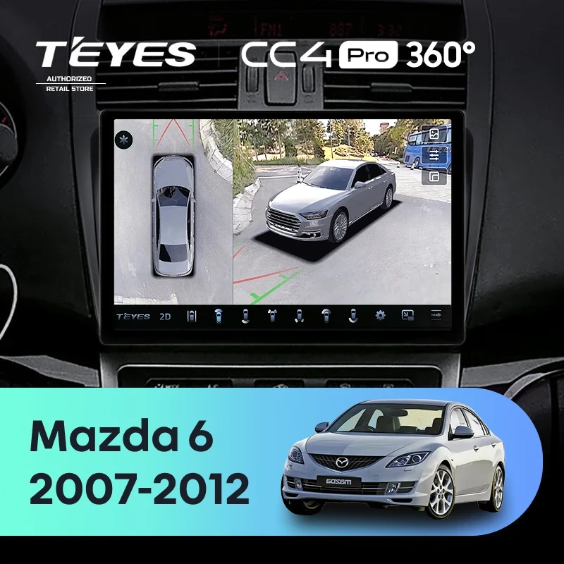 Штатная магнитола Teyes CC4 Pro 360 12/256 Mazda 6 2 GH (2007-2012) (11")