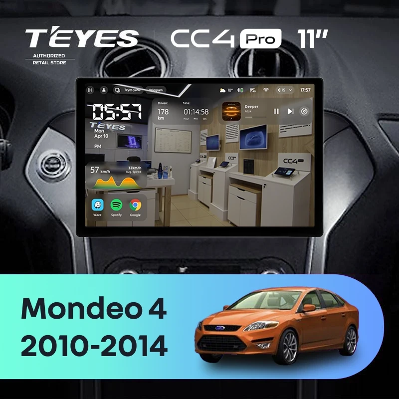 Штатная магнитола Teyes CC4 Pro 12/256 Ford Mondeo 4 (2011-2014) (11")