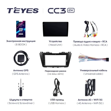 Штатная магнитола Teyes CC3 2K 4/32 Toyota Wish (2003-2009) F2 Правый руль