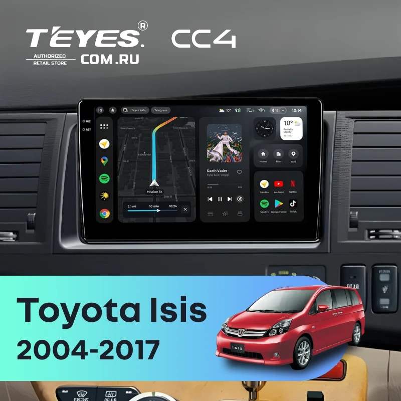 Штатная магнитола Teyes CC4 6/64 Toyota Isis (2004-2017)