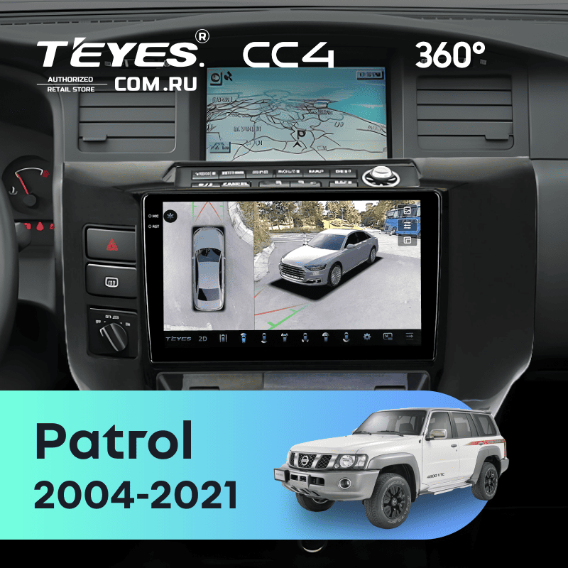 Штатная магнитола Teyes CC4 360 6/64 Nissan Patrol V 5 Y61 (2004-2021) F3 (черный)