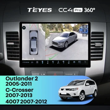 Штатная магнитола Teyes CC4 Pro 360 8/128 Citroen C-Crosser 1 (2007-2013) F1 Тип-B (13")