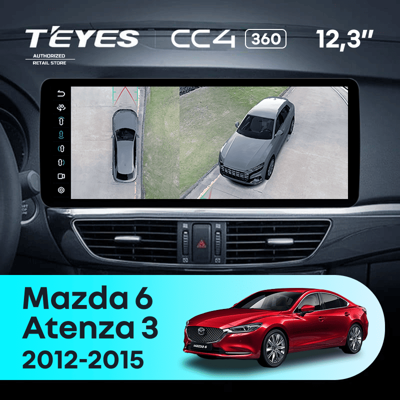 Штатная магнитола Teyes CC4 12.3" 360 6/64 Mazda Atenza 3 (2012-2015) Тип-B Правый руль