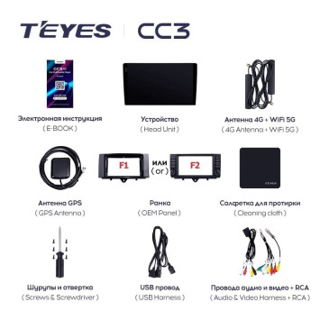 Штатная магнитола Teyes CC3L 4/64 Mercedes-Benz Smart Fortwo 2 (2010-2015) F2