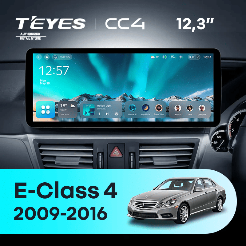 Штатная магнитола Teyes CC4 12.3" 6/64 Mercedes-Benz E-Class 4 W212 S207 A207 S212 C207 (NTG 4.0) (2009-2016) Правый руль Universal
