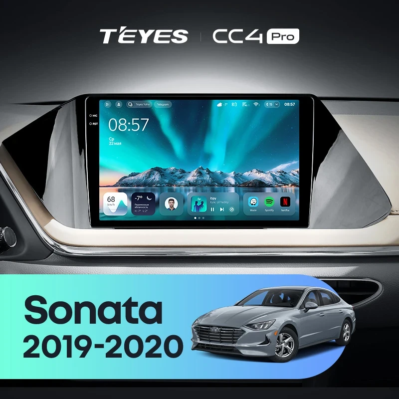 Штатная магнитола Teyes CC4 Pro 8/128 Hyundai Sonata DN8 (2019-2020) Тип-A
