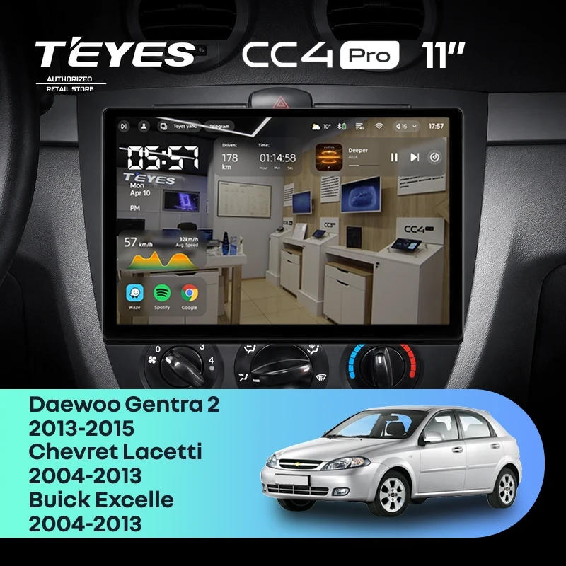 Штатная магнитола Teyes CC4 Pro 8/128 Chevrolet Lacetti J200 (2004-2013) F1 (11")