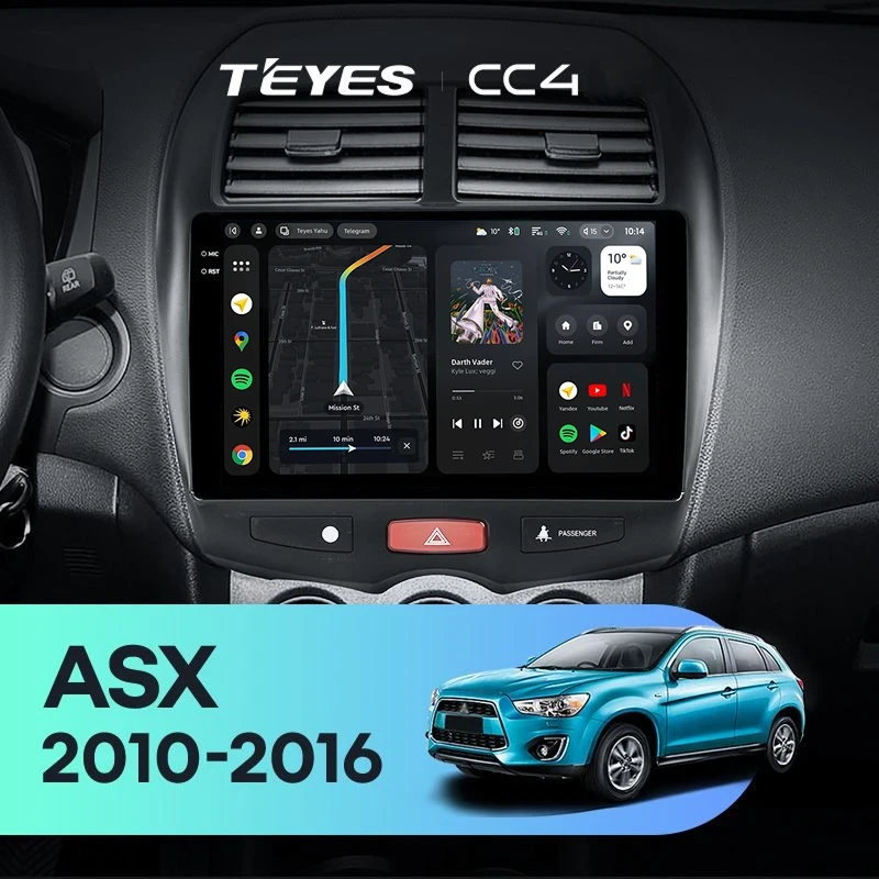 Штатная магнитола Teyes CC4 8/128 Mitsubishi ASX 1 (2010-2016) F1 Тип-B