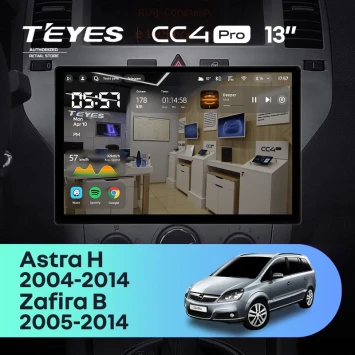 Штатная магнитола Teyes CC4 Pro 8/128 Opel Astra H (2004-2014) F3 (0din) (13")