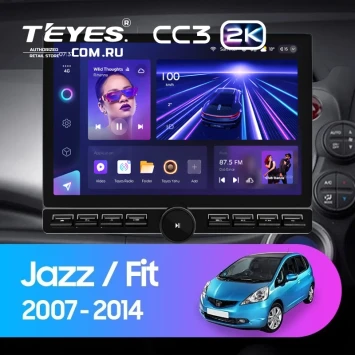 Штатная магнитола Teyes CC3 2K 6/128 Honda Fit GE GP GE (2007-2014) Правый руль (13" с кнопками)