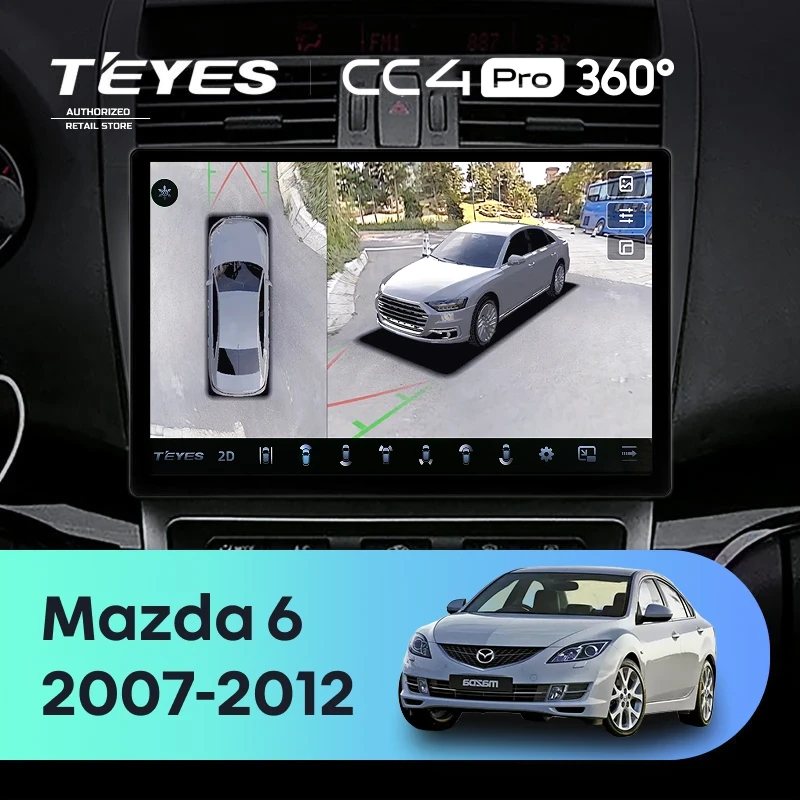 Штатная магнитола Teyes CC4 Pro 360 8/128 Mazda 6 2 GH (2007-2012) (13")