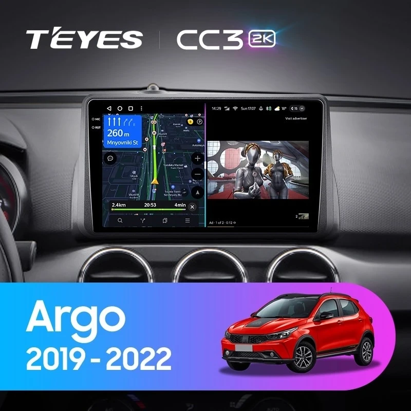 Штатная магнитола Teyes CC3 2K 360 6/128 Fiat Argo (2019-2022)
