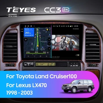 Штатная магнитола Teyes CC3 2K 360 6/128 Toyota Land Cruiser 100 (1998-2003) F3