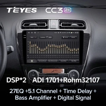 Штатная магнитола Teyes CC3 2K 360 6/128 Mitsubishi Mirage 6 (2012-2018)